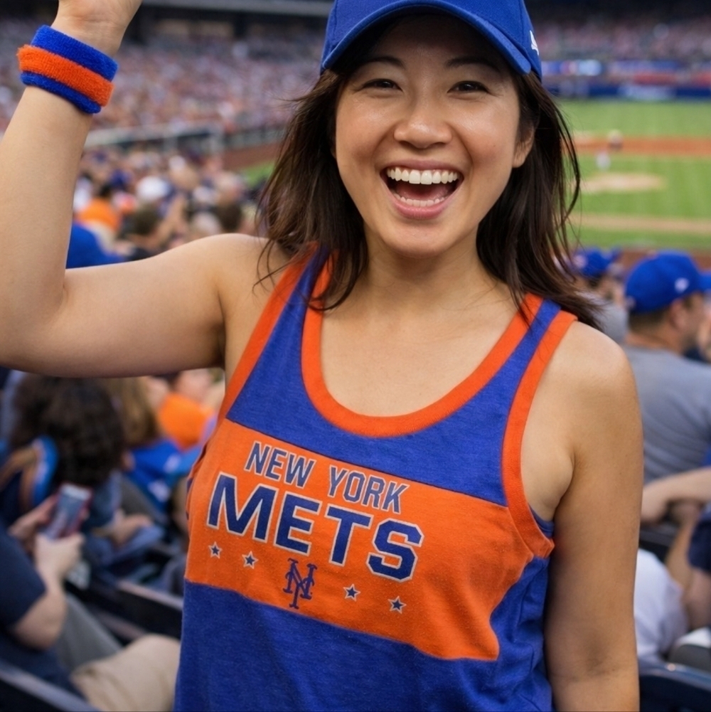 New York Mets Blue and Orange Tank Top XS NWT Genuine‎ Merchandise